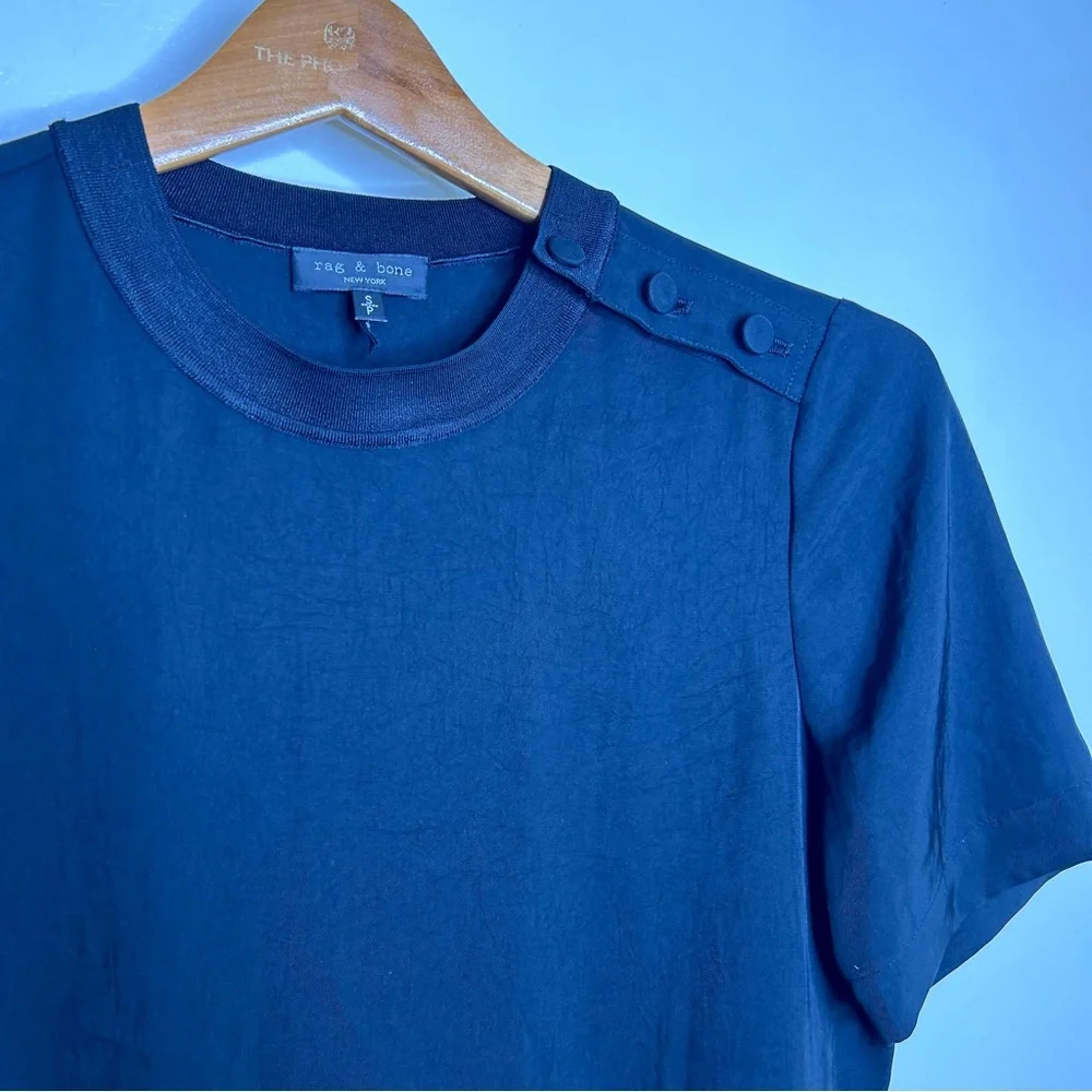rag & bone Black Short Sleeve Crew Tee - Picture 8 of 10